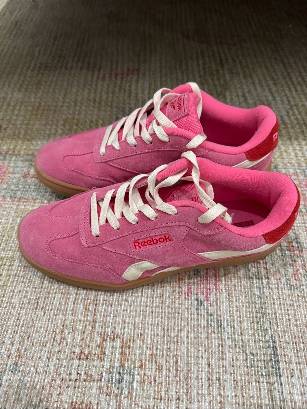 Reebok Hot Pink Suede Low-Top Sneakers